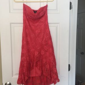 Strapless pink dress